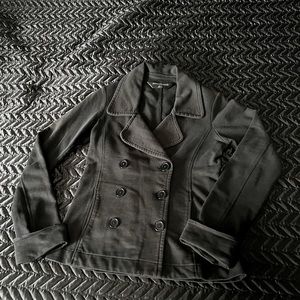 Norma Kamali Double Breasted Cotton Blazer, Black, Size XS, Designer Jacket